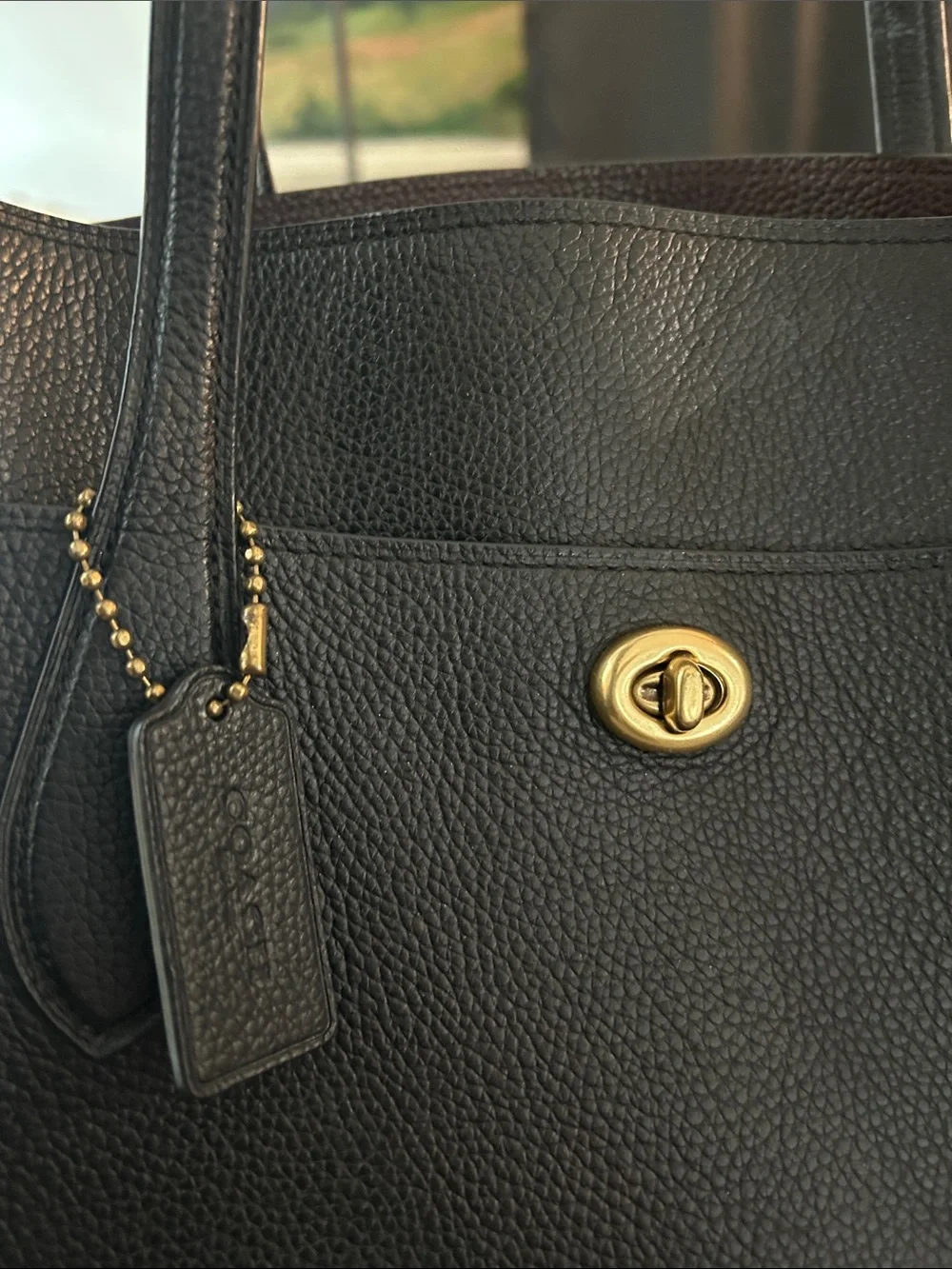 Coach structured leather